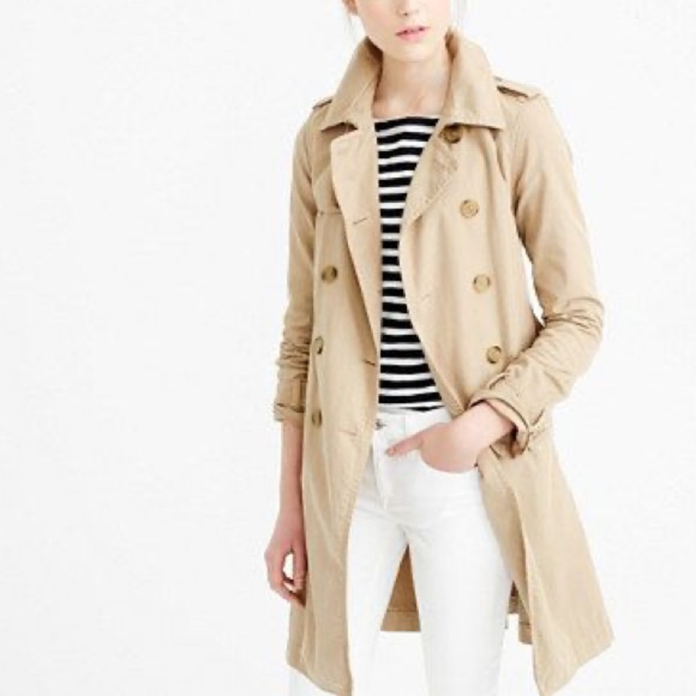 J. Crew Washed Cotton Trench Coat